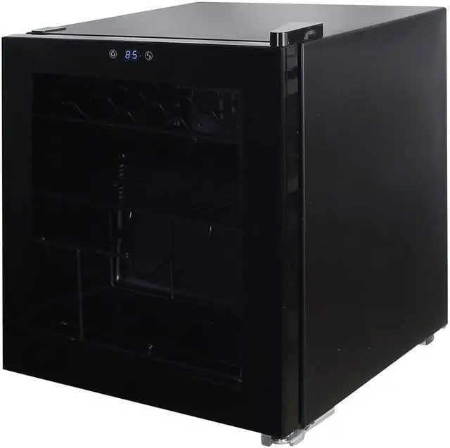 Alt view image 2 of 5 - Wine and Beverage Center, 1.6 Cu.Ft. Capacity, in Black | Wine and Beverage Center, 15 Bottle/60 Can Capacity, Glass Door, Adjustable Wire Racks, 1.6 Cu.Ft., in Black