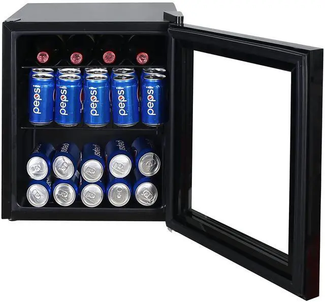 Alt view image 3 of 5 - Wine and Beverage Center, 1.6 Cu.Ft. Capacity, in Black | Wine and Beverage Center, 15 Bottle/60 Can Capacity, Glass Door, Adjustable Wire Racks, 1.6 Cu.Ft., in Black