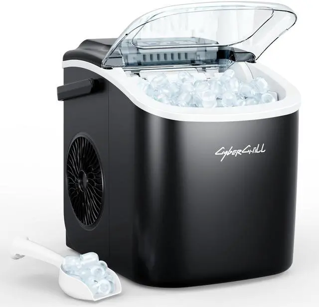 Main image of Ice Makers Countertop, Portable Ice Machine, 6 Mins Fast Ice, 26 lbs Per Day, Self-Cleaning with Ice Basket & Scoop, for Camping, RV, Kitchen, Home, Office