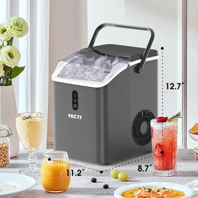 Alt view image 7 of 7 - Nugget Ice Maker, 34LBS/Day Countertop Ice Machine, Self-Cleaning Portable Pellet Ice Maker, Chewable Sonic Ice for Home, Office, Bar