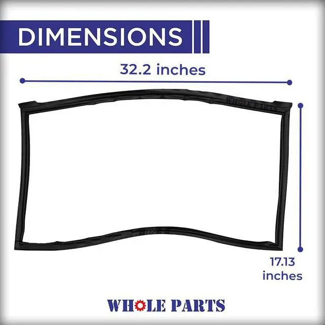 Alt view image 2 of 7 - Upgraded Refrigerator Door Seal Gasket (Magnetic Strip Inside, Black), Single Piece, Part# W10830277 - Replacement & Compatible with Some Kitchen Aid, Maytag and Whirlpool Refrigerators