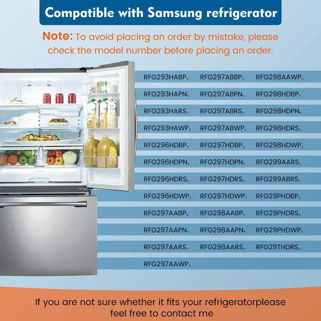 Alt view image 6 of 7 - 2PCS DA97-06419C Refrigerator Door Shelf Basket Bin(Right Side), Compatible with samsung Refrigerator, Replace DA63-04314, DA63-04316, AP4567198, PS4174247. Figure 6 Lists the Compatible Models