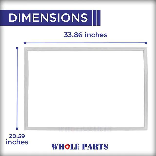 Alt view image 2 of 7 - Upgraded Refrigerator Freezer Door Seal (Magnetic Strip Inside, White) WPW10443321 - Compatible with Some Amana, Jenn Air, Maytag, Kitchen Aid, Whirlpool and Kenmore Refrigerators