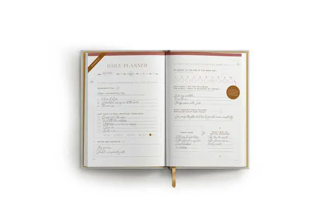 Alt view image 6 of 7 - Peak Performance Planner. Undated Life Planner. Daily, Mindfulness, Reflections. A5 size. Start Anytime. (White)