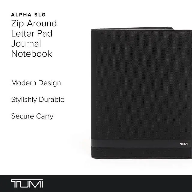 Alt view image 2 of 7 - Alpha Zip-Around Letter Pad - Ballistic Nylon Material - Durable Letter Pad Notebook Case - 13.3" X 10.3" X 1.0" - Black