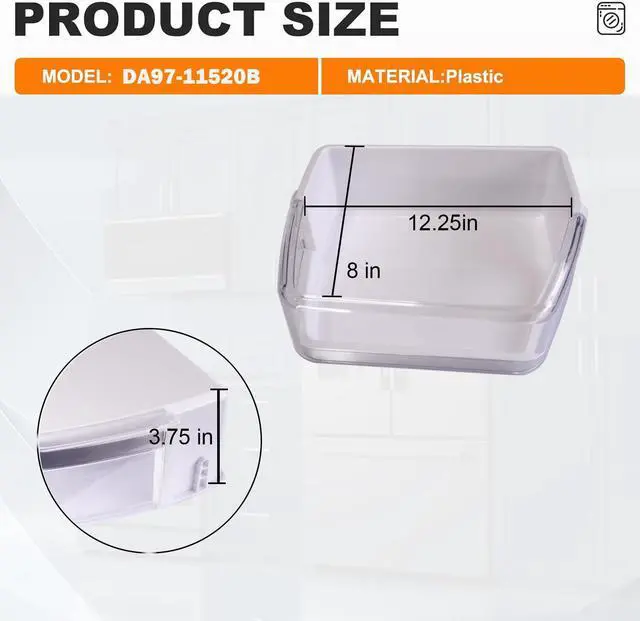 Alt view image 5 of 7 - DA97-11520B DA97-11520A Refrigerator Door Bin Compatible with samsung Refrigerator Door Shelf Replacement Parts AP5651802 RF4267HARS RF4267HABP RF4267HAWP RF25HMEDBBC RF25HMEDBWW RF25HMEDBSR