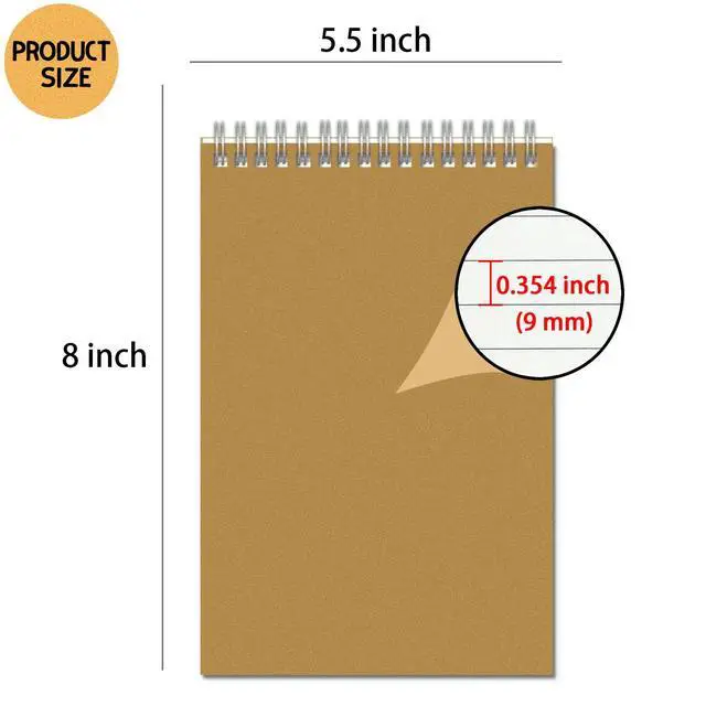 Alt view image 3 of 7 - 48 Pack A5 Spiral Notebooks Bulk, 8x5.5 Lined Journaling Notebooks | Composition Notebook with Kraft Cover, Notebooks for School, Bulk Office Supplies, 80 Sheets 160 Pages