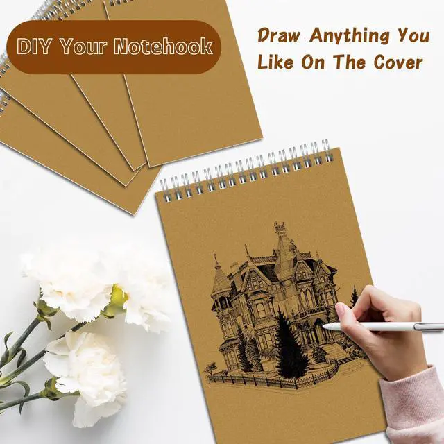 Alt view image 7 of 7 - 48 Pack A5 Spiral Notebooks Bulk, 8x5.5 Lined Journaling Notebooks | Composition Notebook with Kraft Cover, Notebooks for School, Bulk Office Supplies, 80 Sheets 160 Pages