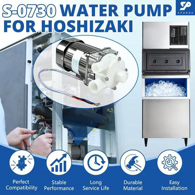 Alt view image 2 of 7 - S-0730 Ice Machine Motor Water Pump Assembly for Hoshizaki | Complete Replacement Kit with Mounting Plate, Capacitor, Cable & Plug | Commercial Ice Maker Motor