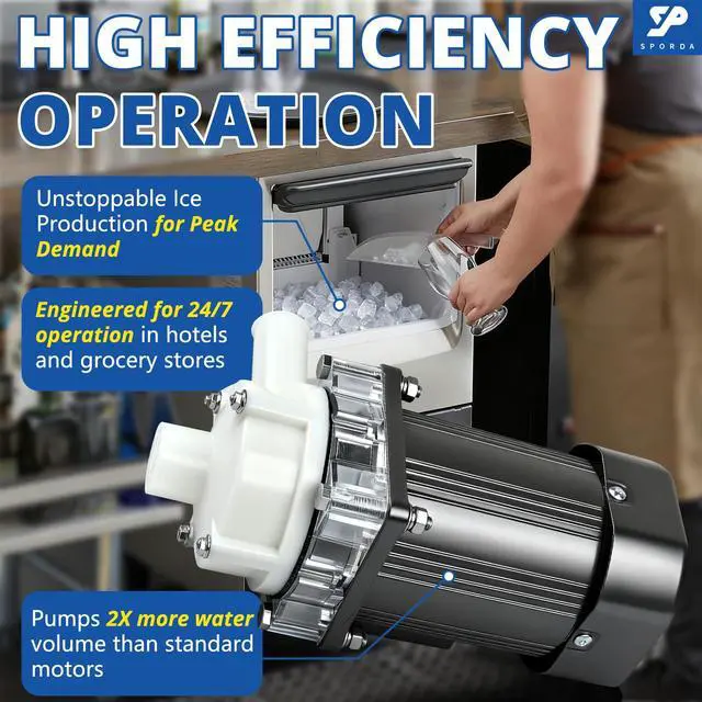 Alt view image 3 of 7 - S-0730 Ice Machine Motor Water Pump Assembly for Hoshizaki | Complete Replacement Kit with Mounting Plate, Capacitor, Cable & Plug | Commercial Ice Maker Motor