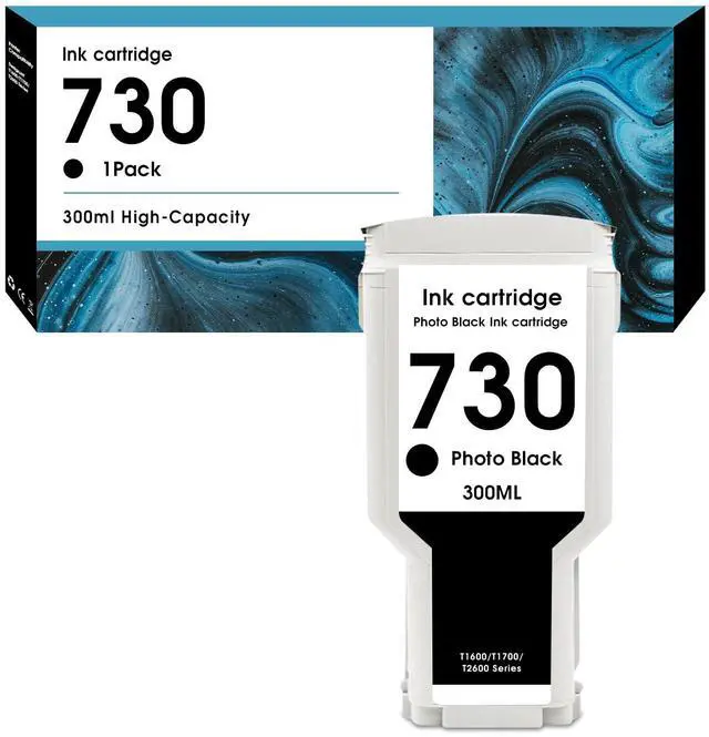 Main image of 730 Ink Cartridges 300ML Photo Black High Yield Compatible for HP Ink 730 hp 730xl Ink Work with DesignJet T1600 T1700 T2600 (1-Pack Photo for P2V73A)
