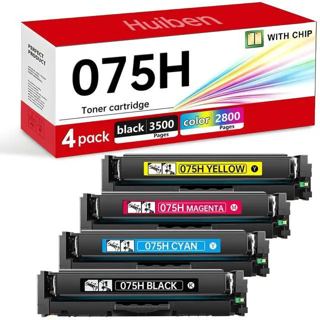 Main image of Compatible with Canon 075 H Toner Cartridges MF663Cdw MF662Cdw Toner | With chip,Compatible with 075H 075 Ink and Canon Color image CLASS MF665Cdw LBP646Cdw LBP647Cdw LBP640 MF660 Printer,4-Pack