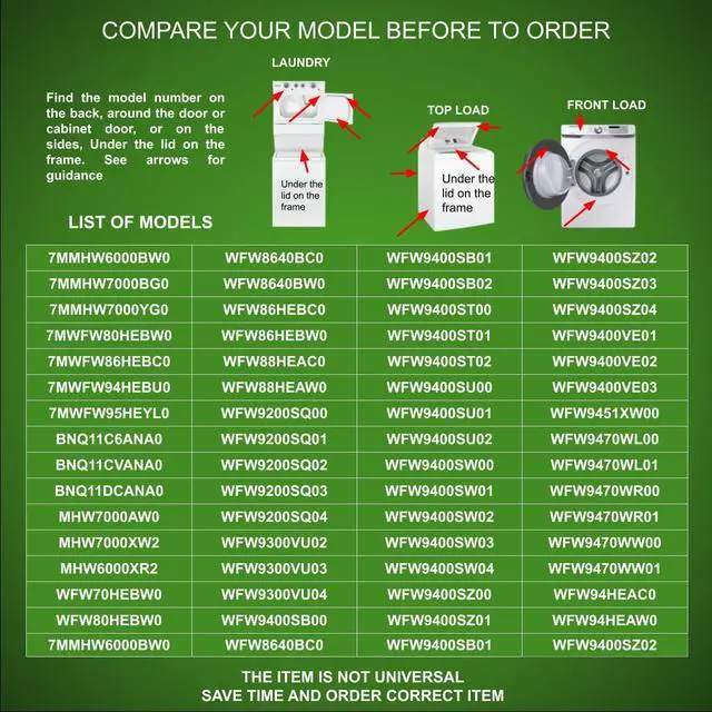 Alt view image 5 of 7 - 461970230081 compatible with Kenm. Whirl. Mayt. Washer Door Lock Switch Fits old, s ARK-les Part No.: 11730-62,(4619 702 3008 1)