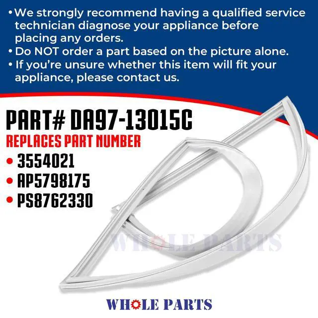 Alt view image 3 of 7 - Upgraded Gray Refrigerator French Door Seal Gasket Assembly (Magnetic Strip Inside) Part # DA97-13015C Compatible with Select Samsung Models