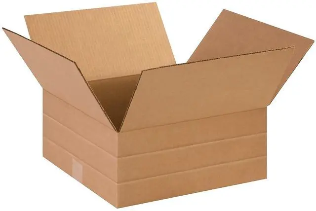 Main image of MD14146 Multi-Depth Corrugated Cardboard Box 14" L x 14" W x 6" H, Kraft, for Shipping, Packing and Moving (Pack of 25)
