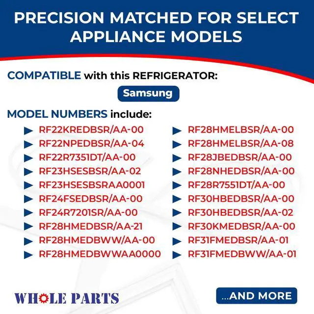 Alt view image 4 of 7 - Upgraded Gray Refrigerator French Door Seal Gasket Assembly (Magnetic Strip Inside) Part # DA97-13015C Compatible with Select Samsung Models