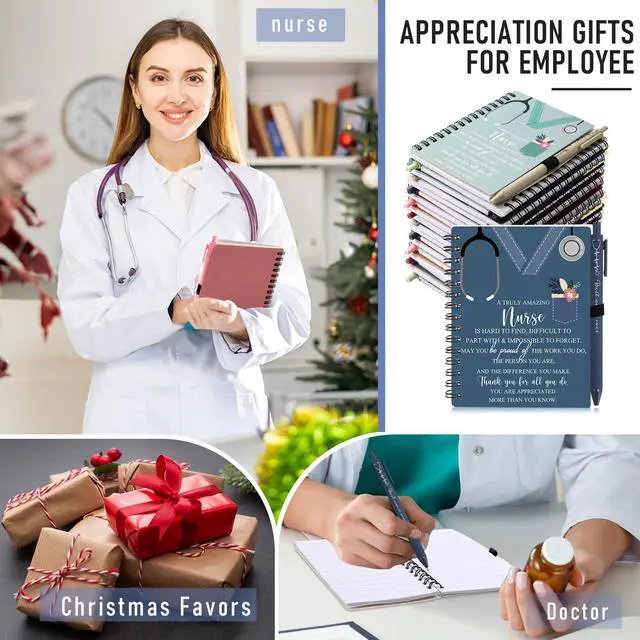 Alt view image 7 of 7 - CNA Week Gift Bulk Nursing Notebook with Sticky Note and Pen Set, Inspirational Thank You Nursing Spiral Journal Notepad for Nurse CNA Graduation(Morandi Colors,60 Sets)