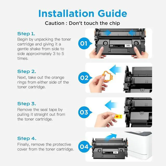 Alt view image 5 of 7 - 148X Black High Yield Toner Cartridge 4001n 4101fdw (with Chip) | Replacement for HP 148X 148A W1480X W1480A for HP Pro 4001dw 4001dn MFP 4101fdn Printer, 2 Pack