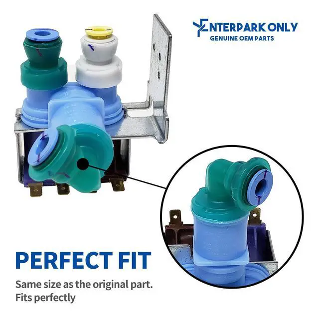 Alt view image 4 of 6 - ENTERPARK Original Version 12002193 Refrigerator Water Inlet Valve Compatible for Whirlpool Refrigerator OEM Manufacturer by Robertshaw, Replaces 12544102 67001726 67003659 PS2003637
