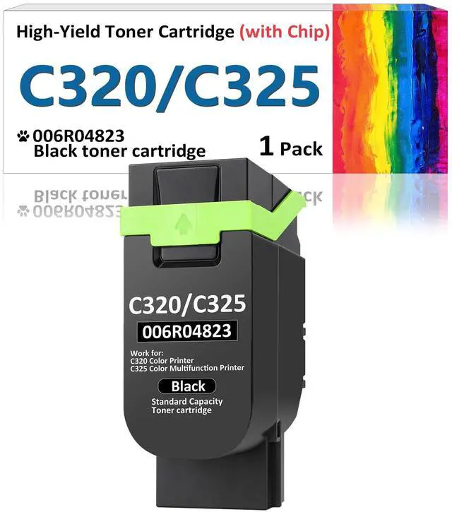 Main image of C320 C325 Toner Cartridge (with Chip) for Xerox Printer,006R04823 Replacement C325 C320 Ink Cartridge,Compatible with Xerox C320 C325 Color Multifunction Printer 006R04831(Black)