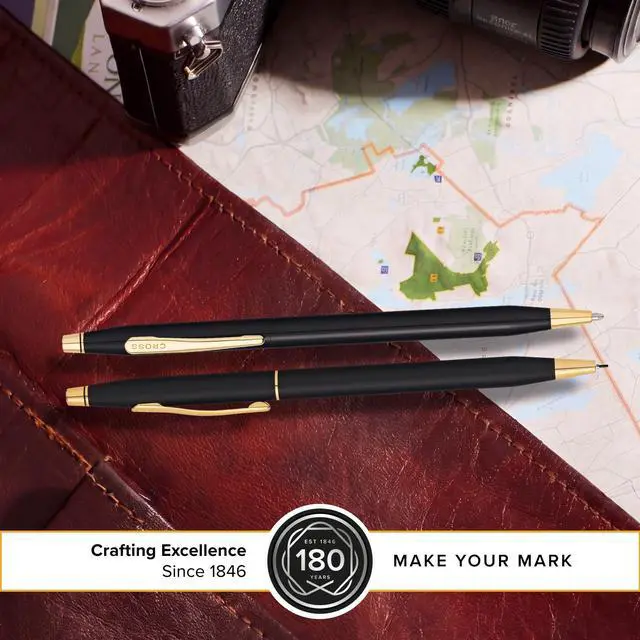 Alt view image 3 of 6 - Classic Century Classic Black Pen & Pencil Set - Writing Instrument Set for Effortless Writing & Everyday Notes - Ballpoint Pen & Mechanical Pencil - Slim Profile & Balanced Design - Gift-Ready