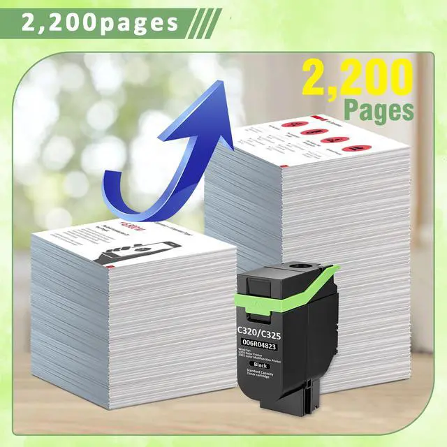 Alt view image 5 of 7 - C320 C325 Toner Cartridge (with Chip) for Xerox Printer,006R04823 Replacement C325 C320 Ink Cartridge,Compatible with Xerox C320 C325 Color Multifunction Printer 006R04831(Black)