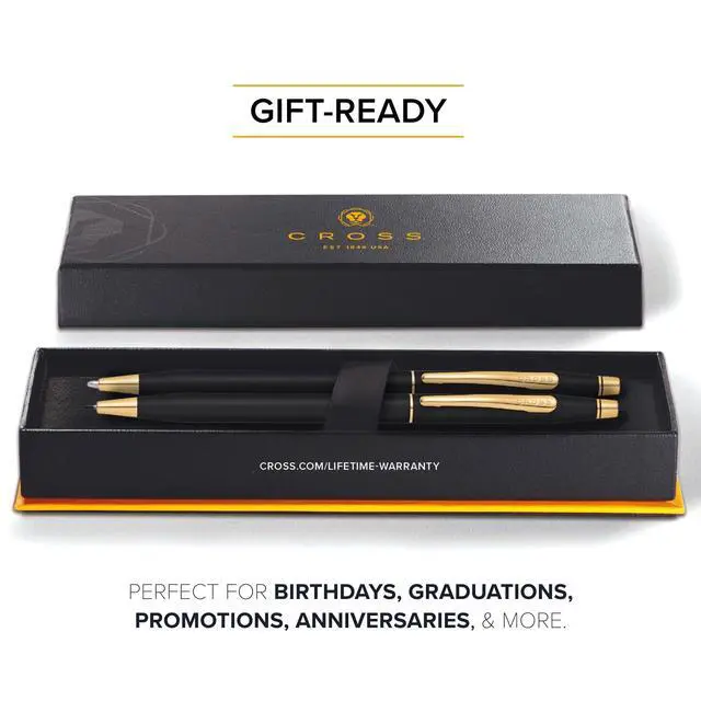 Alt view image 5 of 6 - Classic Century Classic Black Pen & Pencil Set - Writing Instrument Set for Effortless Writing & Everyday Notes - Ballpoint Pen & Mechanical Pencil - Slim Profile & Balanced Design - Gift-Ready