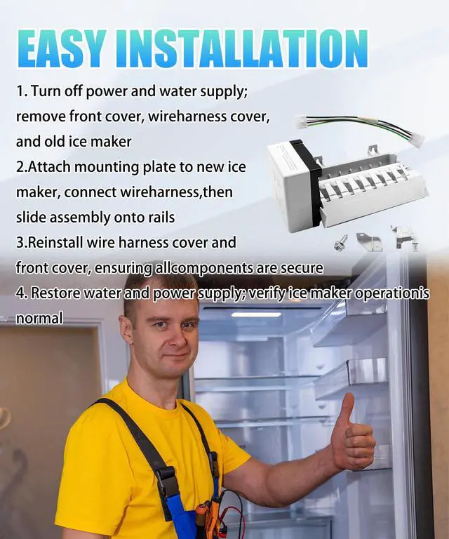 Alt view image 5 of 6 - 2198597 Ice Maker Replacement Kit | Compatible with WhirlPool, Maytag, KitchenAid,Kenmore,Replaces W10122502, 626663, 1016069, 2198678, AH869316, Etc