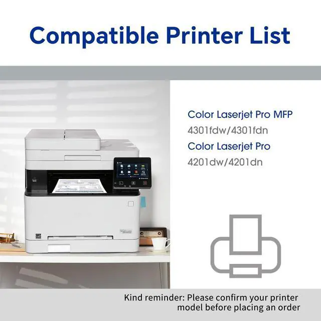 Alt view image 2 of 6 - 210A 210X Toner Cartridge (with Chip) High Yield Compatible for HP 210X 210A W2100A Toner Cartridge with Color LaserJet Pro MFP 4301fdw 4301fdn Pro 4201dn 4201dw Printer| 4-Pack