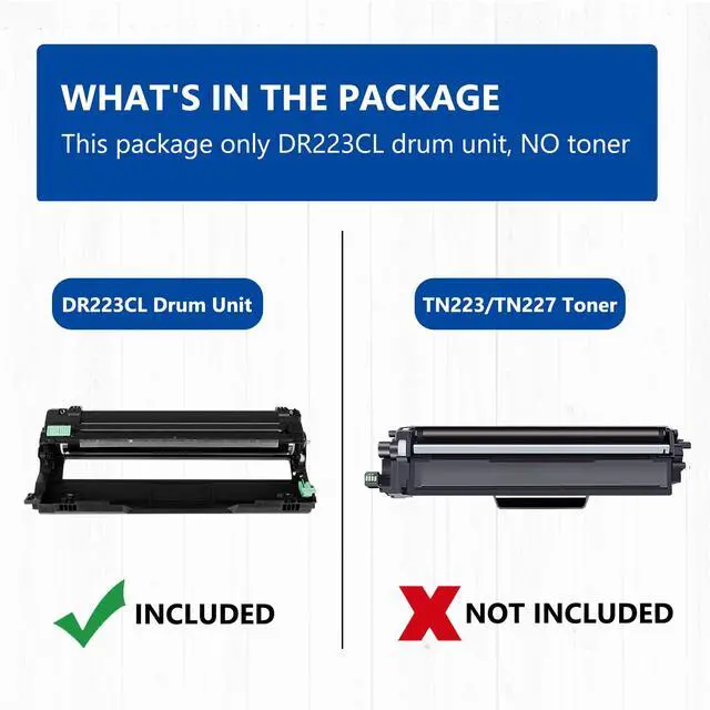 Alt view image 6 of 7 - 2 Pack DR223CL DR 223CL Black Drum Unit High Yield Replacement for Brother DR223CL DR223 DR-223 Drum Unit MFC-L3770CDW MFC-L3750CDW MFC-L3710CW HL-L3230CDW HL-L3290CDW Printer (No Toner)