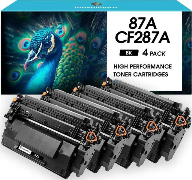 Main image of 87A CF287A Black Toner Cartridge for HP LaserJet Enterprise MFP Pro M506 M506n M506dn M506x M506dh M505 M505x M527 M527c M527f M527dn M527z M501 M501n M501dn Printers | Black, 4-Pack