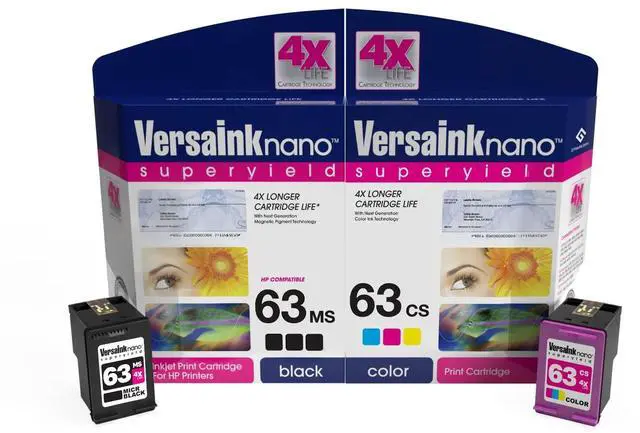 Main image of Nano HP 63 MS Black MICR Ink Cartridge for Check Printing & 63 CS Color Cartridge