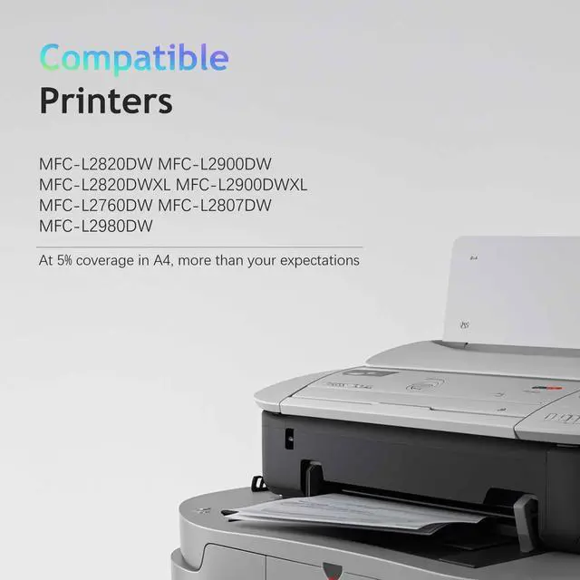 Alt view image 2 of 7 - TN830XL Toner Cartridges Compatible for Brother TN 830XL TN830 Toner for HL-L2460DW HL-L2480DW DCP-L2640DW HL-L2400D HL-L2405W MFC-L2820DW Printer (3,000 Pages, Black, 4 Packs)