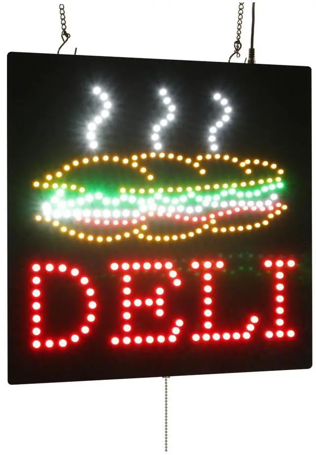 Main image of Deli Sign, 16"x16", 40x40cm, LED, Neon, Florescent, Signage, Signboard, Display, Billboard, Screen, Grand Opening, Gift