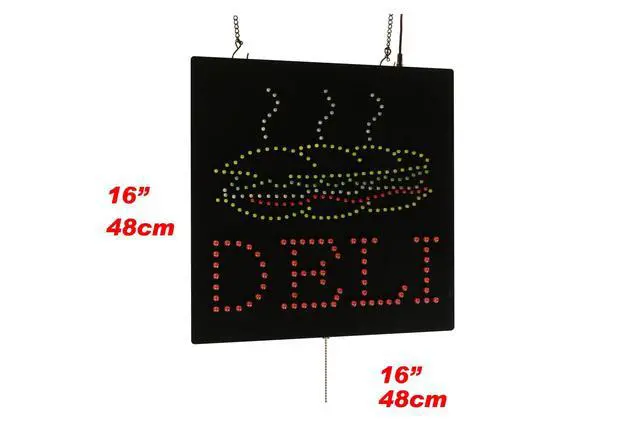 Alt view image 2 of 6 - Deli Sign, 16"x16", 40x40cm, LED, Neon, Florescent, Signage, Signboard, Display, Billboard, Screen, Grand Opening, Gift