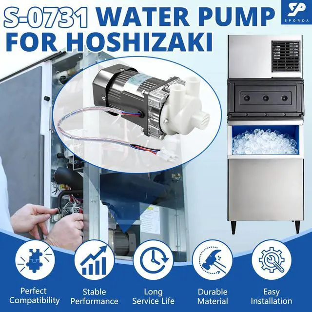 Alt view image 6 of 7 - S-0731 Ice Machine Motor Water Pump Assembly for Hoshizaki | Complete Replacement Kit with Mounting Plate,Capacitor,Cable & Plug,for Commercial,Quiet & High Production for Peak Demand