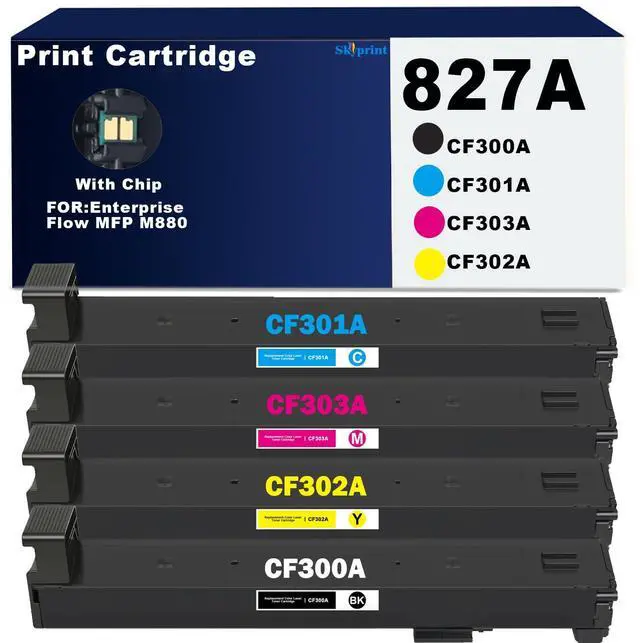 Main image of M880 827A High Yield Toner Cartridges CF300A CF301A CF302A CF303A | Compatible for 827A Toner Use for Enterprise Flow MFP M880 M880z M880z+ NFC Printers