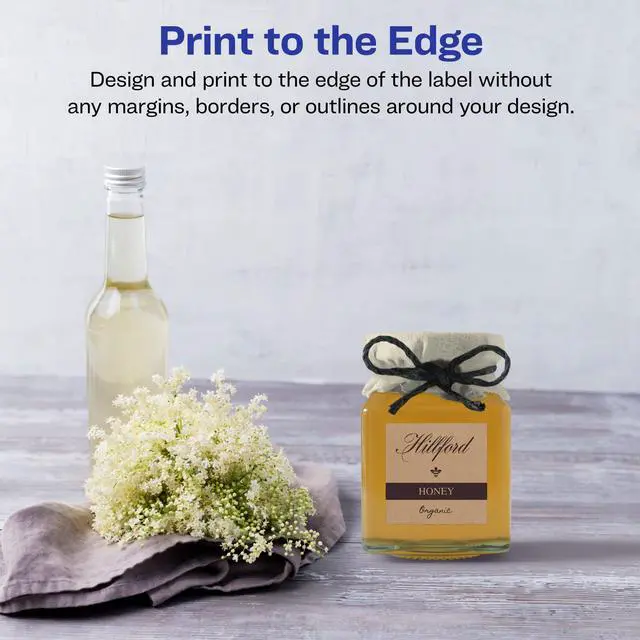 Alt view image 3 of 6 - ® Kraft Brown Square Labels, Sure Feed® Technology, 1.5" x 1.5", 2,000 Kraft Brown Labels, Print-to-The-Edge, Laser/Inkjet Printable