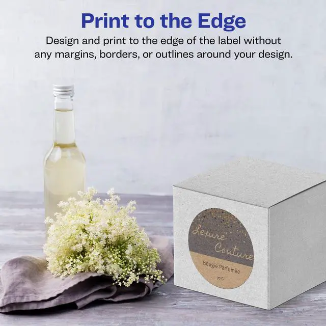Alt view image 6 of 6 - ® Kraft Brown Round Labels, Sure Feed® Technology, 3" Diameter, 600 Kraft Brown Labels, Print-to-The-Edge, Laser/Inkjet Printable