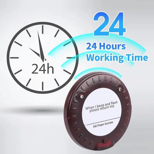 Alt view image 5 of 6 - Restaurant Pager System Wireless 20 Coaster Beeper Guest Customer Queue Buzzer for Food Truck Church Nursery Clinic Coffee Shop