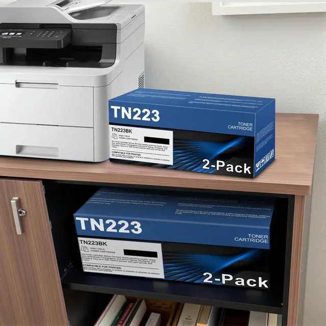 Alt view image 2 of 7 - TN223 Black Toner Cartridge Replacement for Brother TN223BK TN-223BK TN223 MFC-L3710CW MFC-L3770CDW MFC-L3750CDW HL-3210CW HL-3230CDW HL-3270CDW HL-3230CDN Printer (2-Pack)