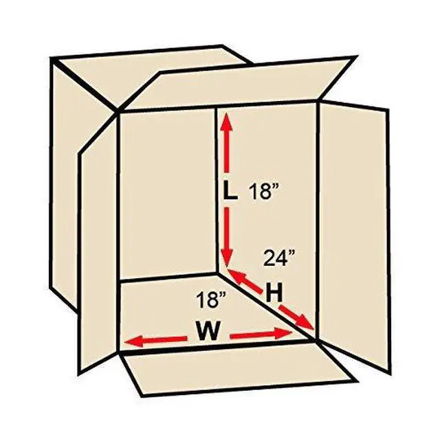 Alt view image 2 of 2 - 18 x 18 x 24 Corrugated Cardboard Boxes, Medium 18"L x 18"W x 24"H, Pack of 15 | Shipping, Packaging, Moving, Storage Box for Home or Business, Strong Wholesale Bulk Boxes