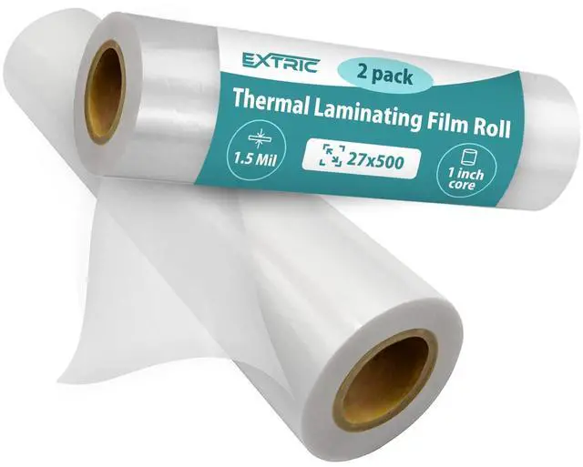 Main image of Thermal Laminating Film Roll 2 PK, 27x500-1.5 Mil 1 Core | Glossy Lamination for Schools, Offices and Print Shops, Easy-Load Design, Professional Grade