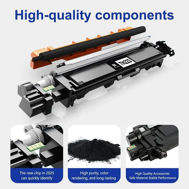 Alt view image 6 of 7 - TN223 Black Toner Cartridge Replacement for Brother TN223BK TN-223BK TN223 MFC-L3710CW MFC-L3770CDW MFC-L3750CDW HL-3210CW HL-3230CDW HL-3270CDW HL-3230CDN Printer (2-Pack)