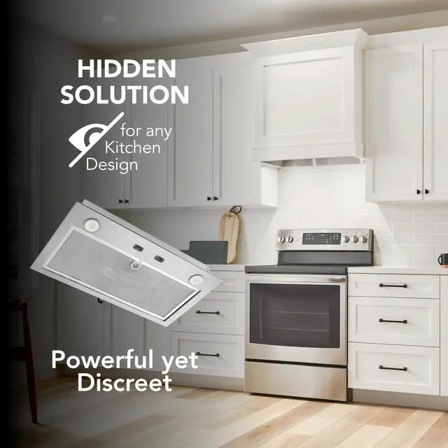 Alt view image 5 of 5 - PM300SS Custom Power Pack Range Hood Insert with 2-Speed Exhaust Fan and Light, 300 Max Blower CFM, Stainless Steel, 21-Inch Built