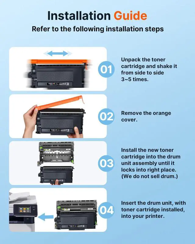 Alt view image 6 of 6 - TN920XL TN920 Toner Cartridge for HL-L6210DW HL-5915DW (with Chip 4 Black) | Compatible for Brother TN 920XL TN-920 XL TN920XXL High Yield for HL-L6210DWT HL-L5210DN HL-L5210DWT, 4 Black with Chip