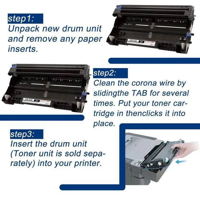 Alt view image 6 of 7 - 1 Pack DR520 DR-520 Black Drum Unit Compatible DR520 Replacement for Brother HL-5240 5250DN/DNT 5270DN 5280DW MFC-8370 8460N 8470DN 8480DN 8660DN 8670DN 8690DN 8860DN DCP-8060 8065DN 8080DN Printer