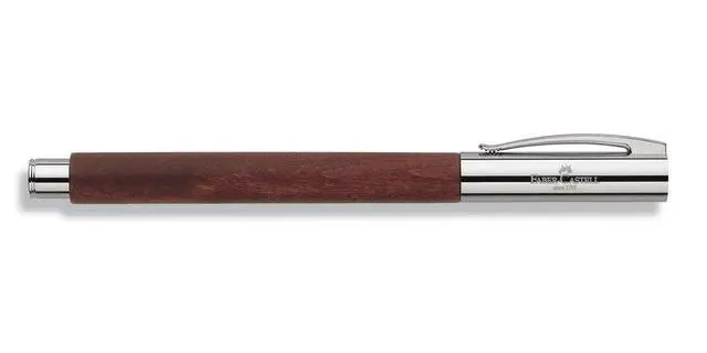Alt view image 2 of 4 - Ambition Fountain Pen, Pearwood Brown - Broad | Fountain pen with pear wood shaft, stainless steel nib and cartridge converter system, includes gift box
