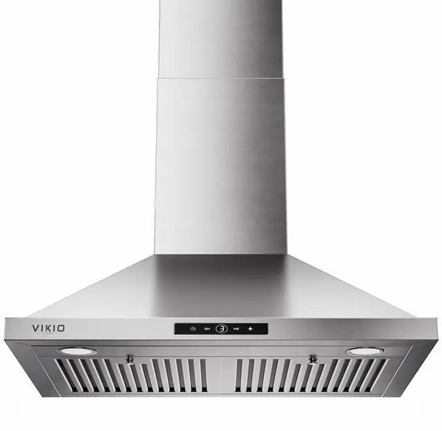 Main image of Wall Mount Range Hood 30 inch, 580 CFM, Ducted/Ductless Convertible, Stainless Steel Kitchen Vent Hood with 3-Speed Fan and LED Lights