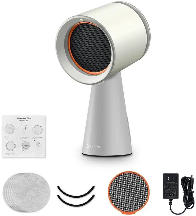 Main image of Portable Range Hood, 3-Speed Desktop Exhaust Vent Fan,CreamWhite | Desktop kitchen vent fan with large oil cup, washable aluminum filter. Low-noise, 3 speeds. Ideal for indoor BBQ,RV